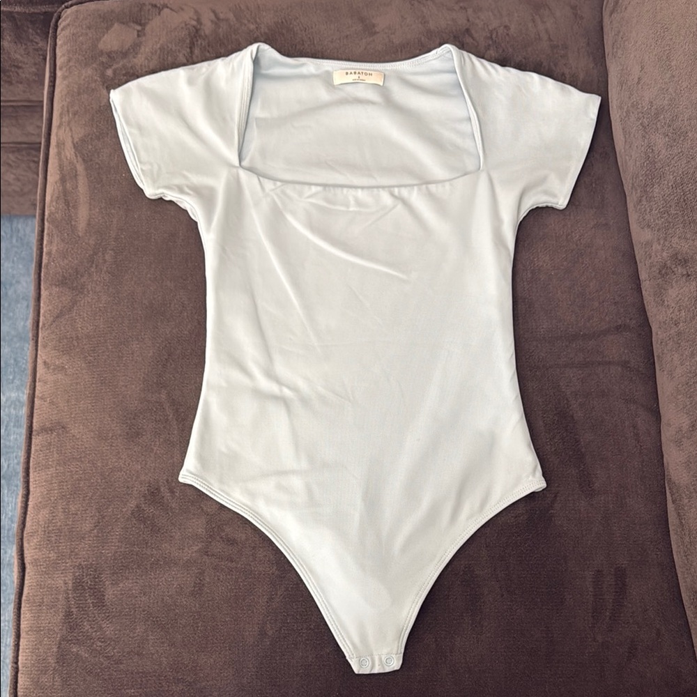 Aritzia Babaton Contour Squareneck Bodysuit, Baby Blue